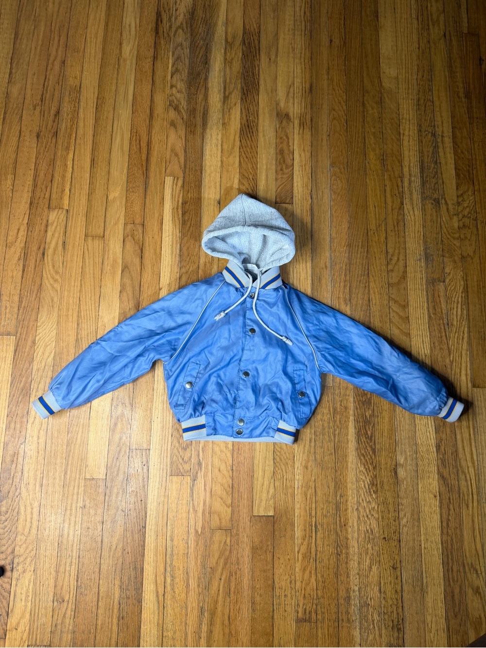 Vintage 18M Blue Hooded bomber Jacket